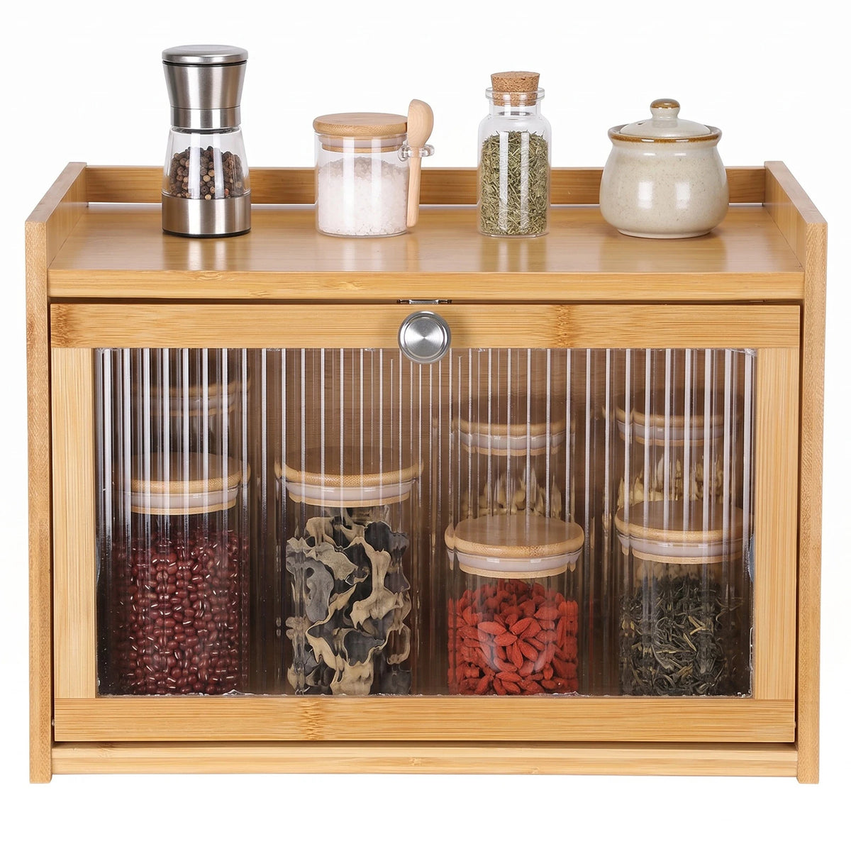 ATUOTIN Bamboo Bread Box With Clear Window And Easy Access