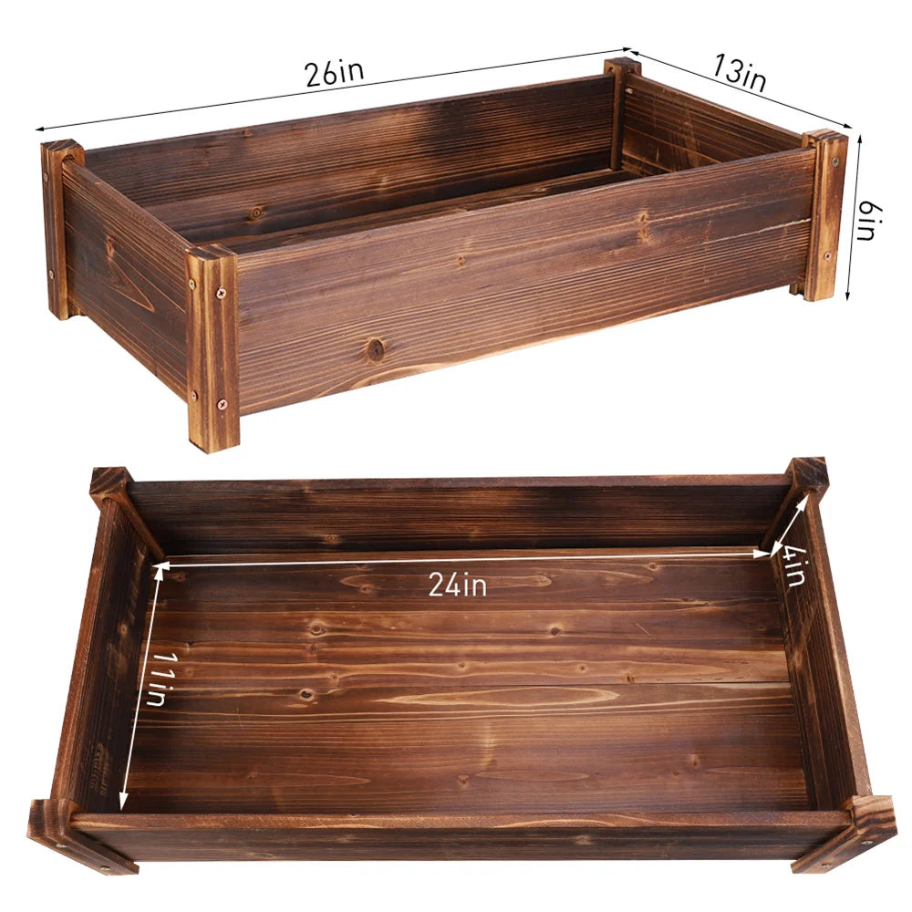 Large Garden Planter, Raised Bed, Indoor, Outdoor, Patio Flower Plant, Herbs Pot, Boxs Pine Wood