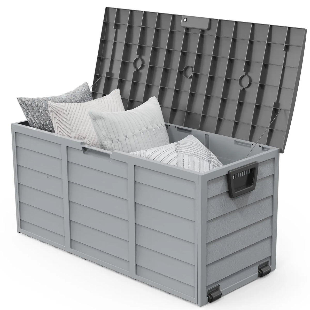 VINGLI Lockable Waterproof Outdoor Storage Deck Box With Wheels