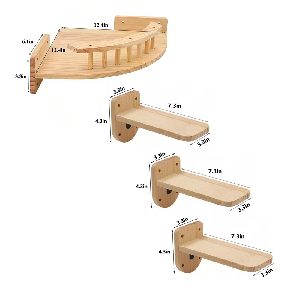 CWV Wall Mounted Cat Hammock And Climbing Shelf Set