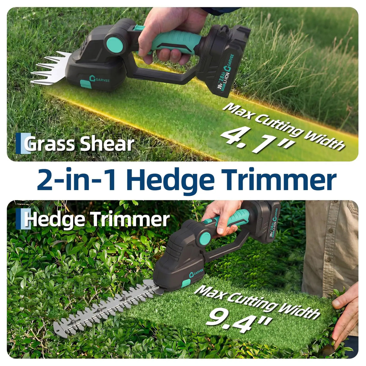 HiMISS 2-in-1 Cordless Grass Shear And Hedge Trimmer
