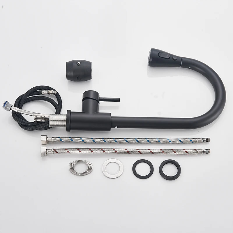 MYQualife Pull Out Kitchen Sink Faucet With Stream Sprayer